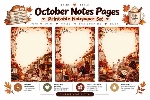 10+ October Notes Pages Feature Image