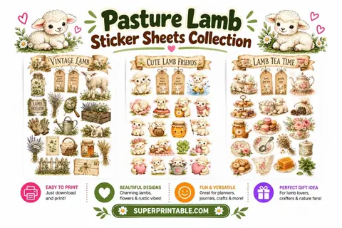 10+ Pasture Lamb Sticker Sheets Collection Feature Image