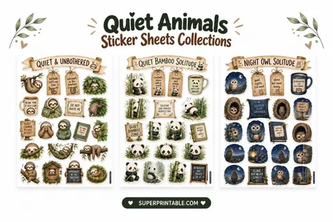 10+ Quiet Animals Sticker Sheets Collections Feature Image