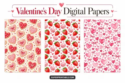 10+ Valentine's Day Digital Papers Feature Image