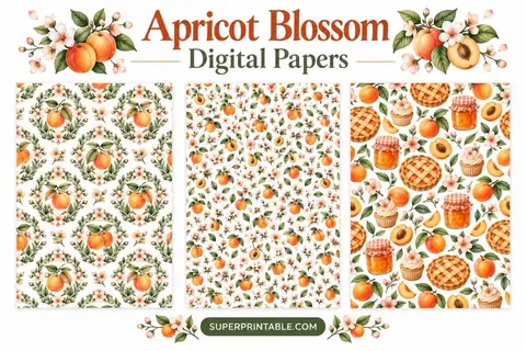 12+ Apricot Blossom Digital Papers Feature Image