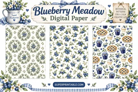 12+ Blueberry Meadow Digital Paper Feature Image
