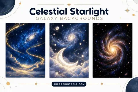 12+ Celestial Starlight Galaxy Backgrounds Feature Image