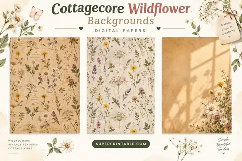 12+ Cottagecore Wildflower Backgrounds Feature Image