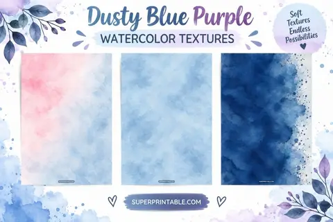 12+ Dusty Blue Purple Watercolor Textures Feature Image
