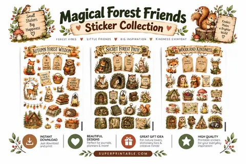 12+ Magical Forest Friends Sticker Collection Feature Image