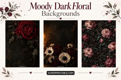 12+ Moody Dark Floral Backgrounds Feature Image