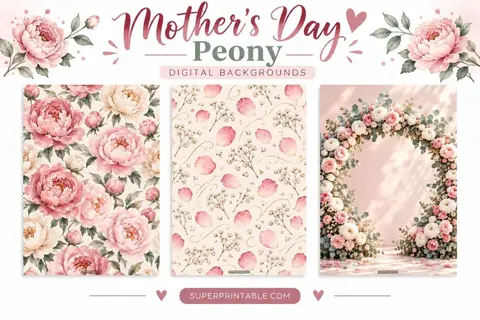 12+ Mother's Day Peony Digital Backgrounds Feature Image