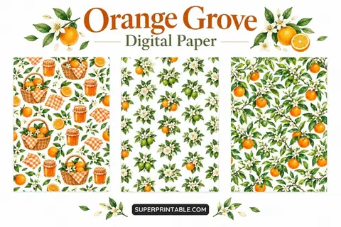 12+ Orange Grove Digital Paper Feature Image