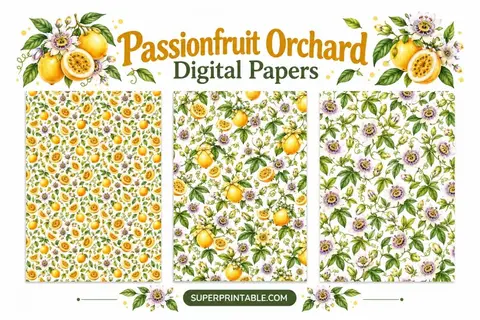 12+ Passionfruit Orchard Digital Papers Feature Image