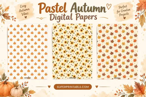 12+ Pastel Autumn Digital Papers Feature Image
