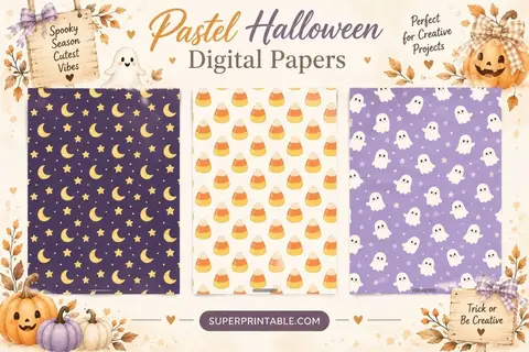12+ Pastel Halloween Digital Papers Feature Image
