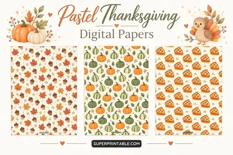 12+ Pastel Thanksgiving Digital Papers Feature Image