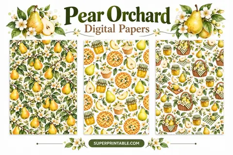 12+ Pear Orchard Digital Papers Feature Image