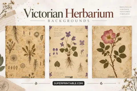 12+ Victorian Herbarium Backgrounds Feature Image