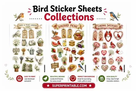 15+ Bird Sticker Sheets Collections Feature Image