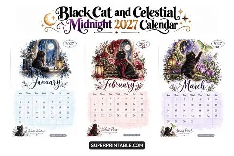Black Cat and Celestial Midnight 2027 Calendar Feature Image