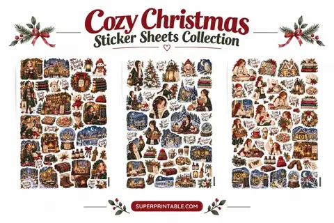 Cozy Christmas Sticker Sheets Collection Feature Image