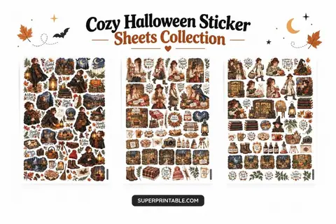 Cozy Halloween Sticker Sheets Collection Feature Image