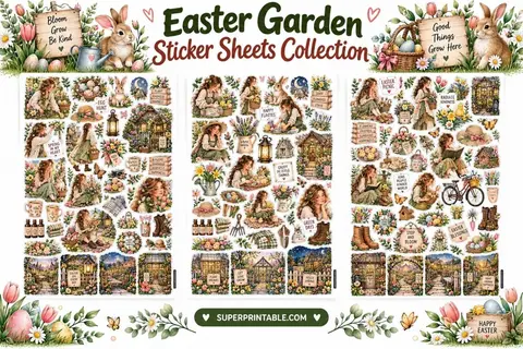 Easter Garden Sticker Sheets Collection Feature Image