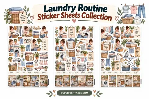 Laundry Routine Sticker Sheets Collection Feature Image