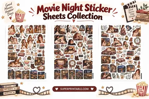 Movie Night Sticker Sheets Collection Feature Image