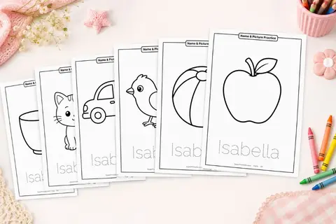 Name Tracing & Picture Practice Creator