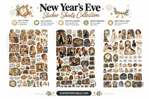 New Year’s Eve Sticker Sheets Collection Feature Image