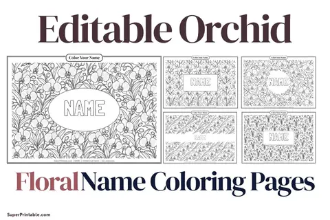 Orchid Floral Name Coloring Pages