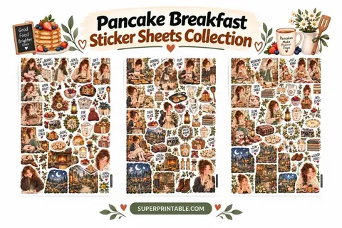 Pancake Breakfast Sticker Sheets Collection Feature Image