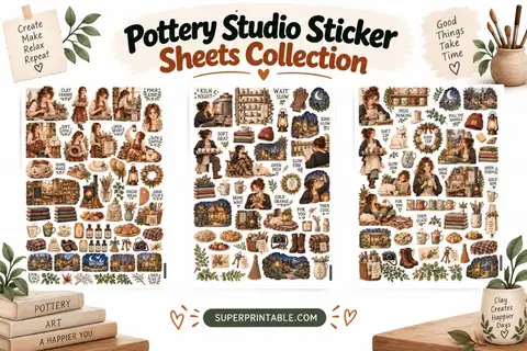Pottery Studio Sticker Sheets Collection Feature Image