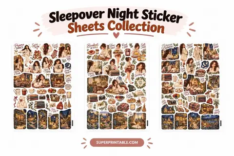 Sleepover Night Sticker Sheets Collection Feature Image