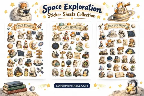 Space Exploration Sticker Sheets Collection Feature Image