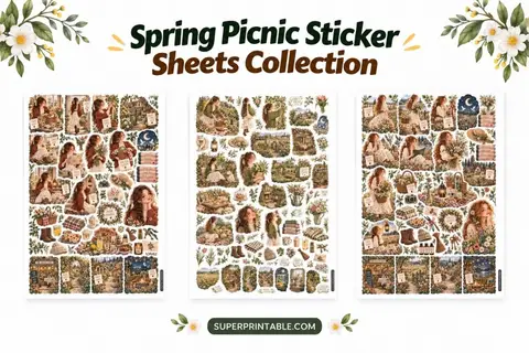 Spring Picnic Sticker Sheets Collection Feature Image