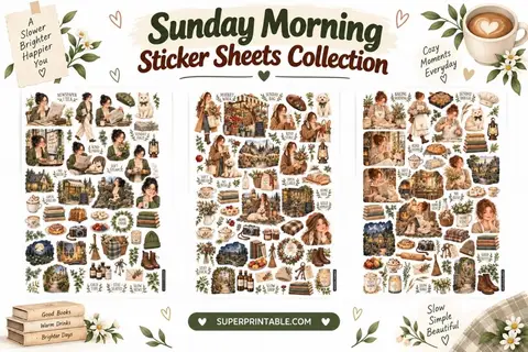 Sunday Morning Sticker Sheets Collection Feature Image