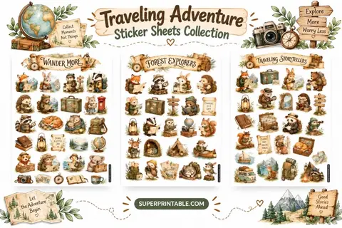 Traveling Adventure Sticker Sheets Collection Feature Image