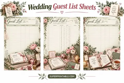 Wedding Guest List Sheets Feature Image
