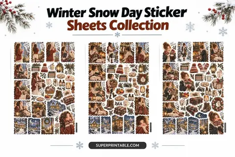 Winter Snow Day Sticker Sheets Collection Feature Image