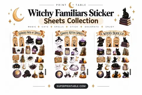 Witchy Familiars Sticker Sheets Collection Feature Image