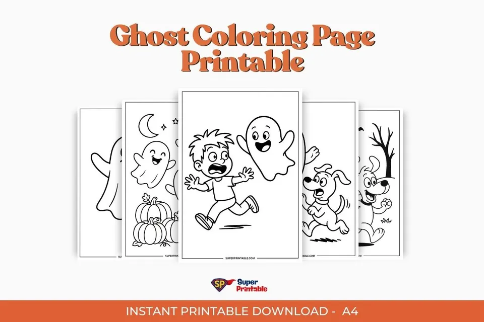 21 Ghost Coloring Page