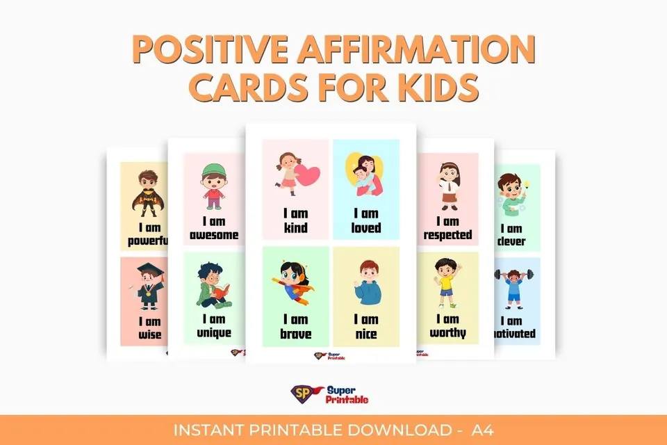 Positive Affirmation Cards for Kids