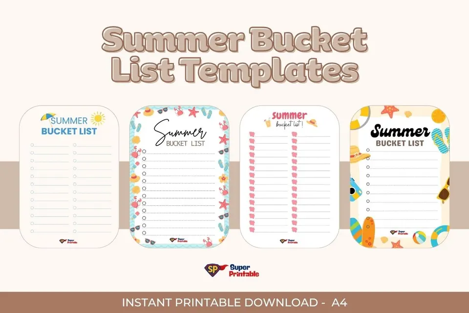 Summer Bucket List Templates for Everyone