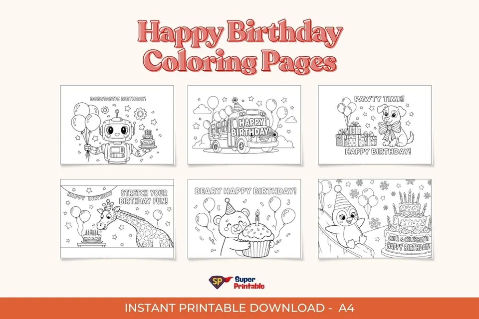 17 Happy Birthday Coloring Pages