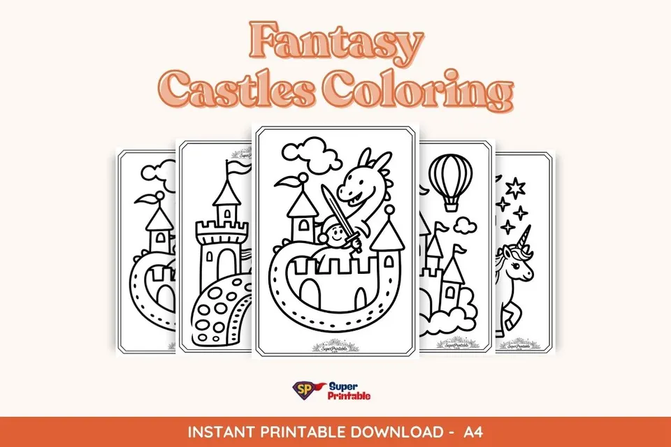 25 Fantasy Castles Coloring Pages