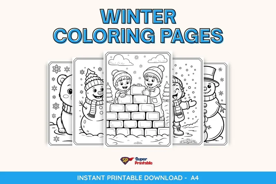 50 Winter Coloring Pages for Kids