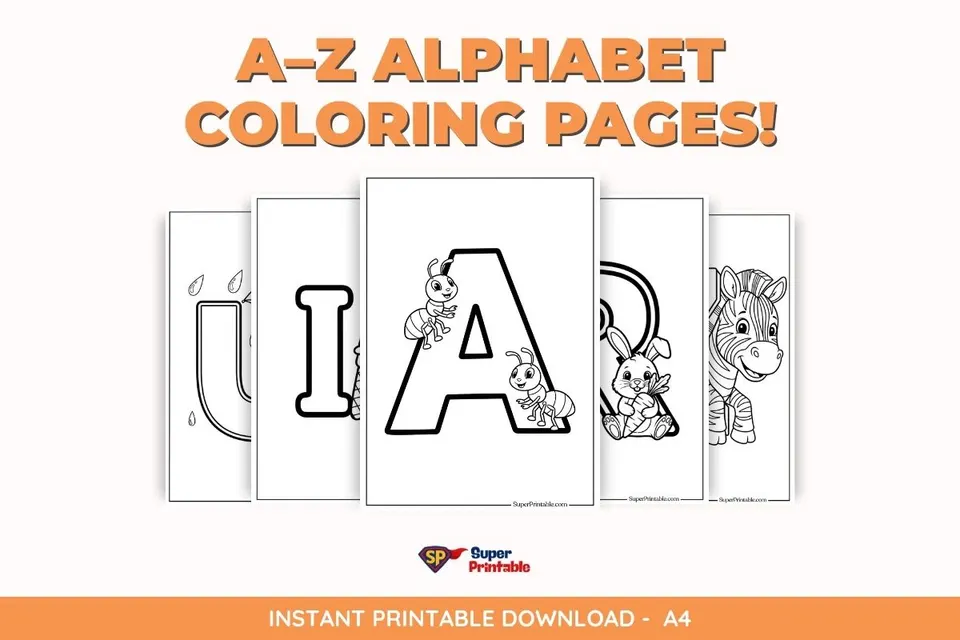 A–Z Alphabet Coloring Pages