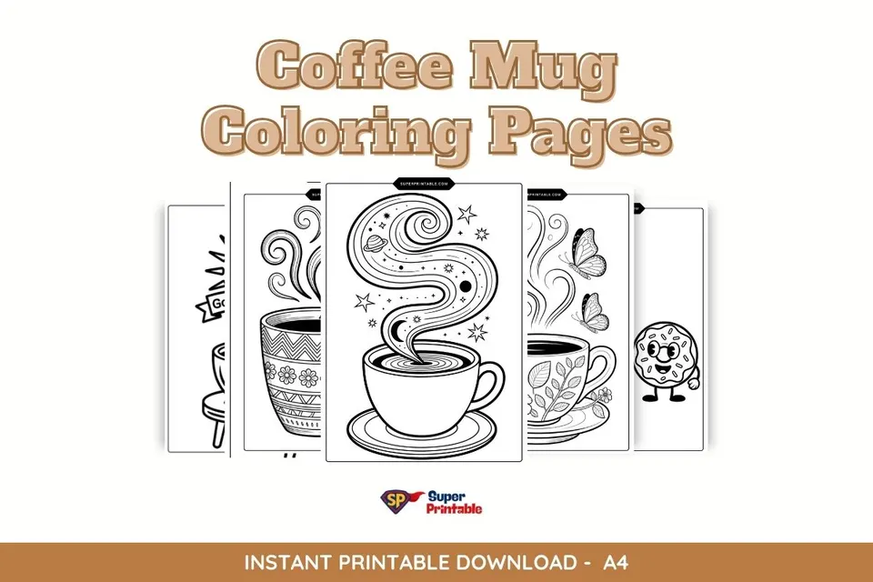 Coffee Mug Coloring Pages