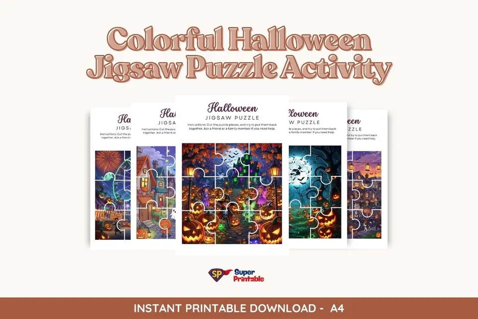Colorful Halloween Jigsaw Puzzle Activity Feature Image