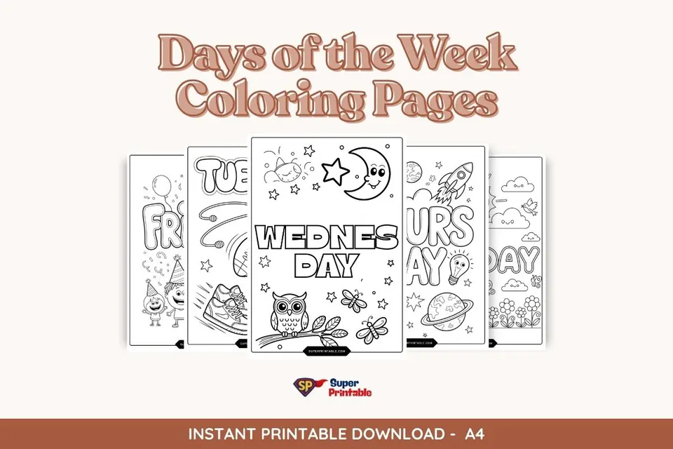 7 Days of the Week Coloring Pages