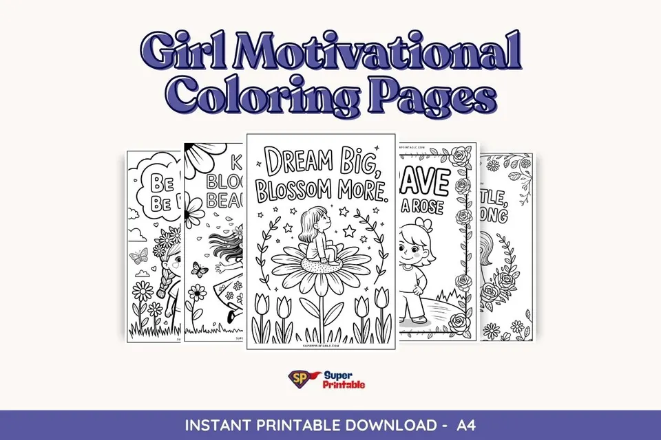 Girl Motivational Coloring Pages